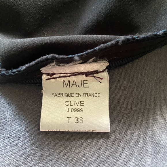 Maje pencil skirt navy with polka dot trim T38 - Picture 3 of 5